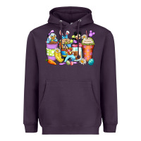 Plum easter cartoon characters coffee cups Heavyweight Hoodie - Zillion Design Studio
