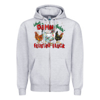 Heather Grey what a damn cluckin' fluster fluck chickens christ Zipper Hoodie - MaliasSmallBusiness