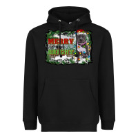 Black merry and bright pitbull with farm Heavyweight Hoodie - RanaPortraitStore
