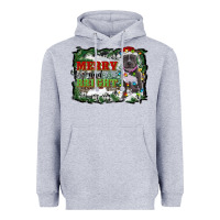 Heather Grey merry and bright pitbull with farm Heavyweight Hoodie - RanaPortraitStore