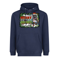 Navy merry and bright pitbull with farm Heavyweight Hoodie - RanaPortraitStore