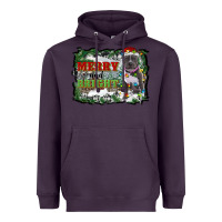 Plum merry and bright pitbull with farm Heavyweight Hoodie - RanaPortraitStore