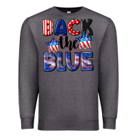 Charcoal Heather Back the blue 4th of july Premium Sweatshirt - CowGirlArtShop