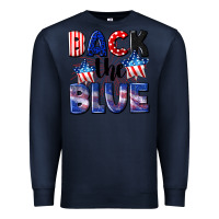 Navy Back the blue 4th of july Premium Sweatshirt - CowGirlArtShop