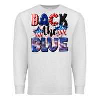 Oatmeal Heather Back the blue 4th of july Premium Sweatshirt - CowGirlArtShop