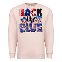 Pale Pink Back the blue 4th of july Premium Sweatshirt - CowGirlArtShop
