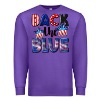 Purple Back the blue 4th of july Premium Sweatshirt - CowGirlArtShop