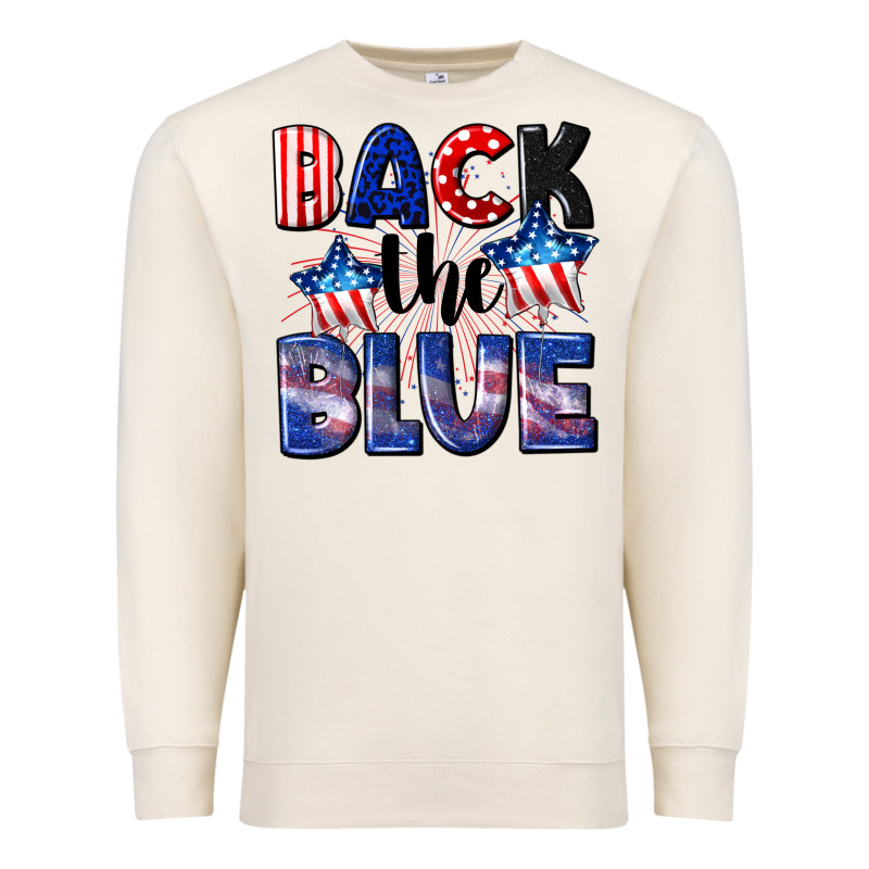 Back The Blue 4th Of July Premium Sweatshirt by CowGirlArtShop | Teevron