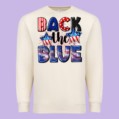 Back The Blue 4th Of July Premium Sweatshirt Designed By Cowgirlartshop