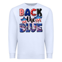 White Back the blue 4th of july Premium Sweatshirt - CowGirlArtShop
