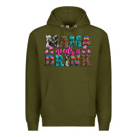 Army Green western mama needs a drink Premium Hoodie - Artiststas