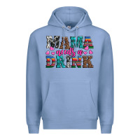 Colony Blue western mama needs a drink Premium Hoodie - Artiststas