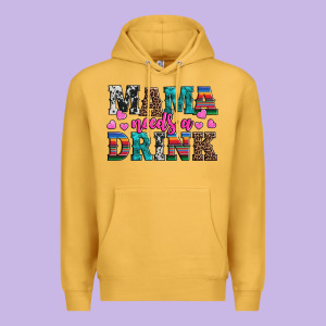 Western Mama Needs A Drink Premium Hoodie Designed By Artiststas