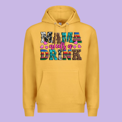 Western Mama Needs A Drink Premium Hoodie Designed By Artiststas