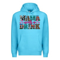 Ocean Blue western mama needs a drink Premium Hoodie - Artiststas