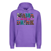 Purple western mama needs a drink Premium Hoodie - Artiststas