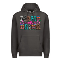 Smoke western mama needs a drink Premium Hoodie - Artiststas