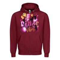 Burgundy dance vibes Zipper Hoodie - MaliasSmallBusiness