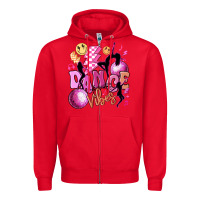Red dance vibes Zipper Hoodie - MaliasSmallBusiness