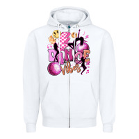 White dance vibes Zipper Hoodie - MaliasSmallBusiness