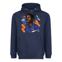 Navy afro man nurse Heavyweight Hoodie - texasbilliewilder