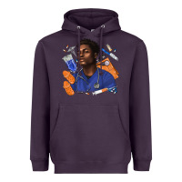 Plum afro man nurse Heavyweight Hoodie - texasbilliewilder