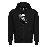 Black skull in the wall file Zipper Hoodie - MaliasSmallBusiness