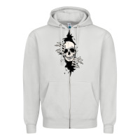 Dove Grey skull in the wall file Zipper Hoodie - MaliasSmallBusiness