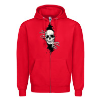 Red skull in the wall file Zipper Hoodie - MaliasSmallBusiness