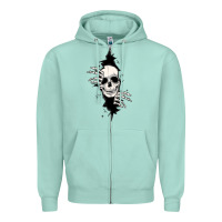 Seafoam skull in the wall file Zipper Hoodie - MaliasSmallBusiness