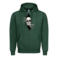 Sports Green skull in the wall file Zipper Hoodie - MaliasSmallBusiness