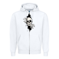 White skull in the wall file Zipper Hoodie - MaliasSmallBusiness