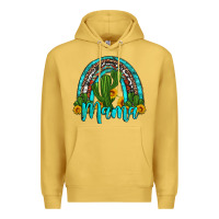 Antique Gold western cactus and sunflower mama rainbow Premium Hoodie - Artiststas