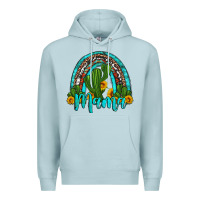 Blue Mist western cactus and sunflower mama rainbow Premium Hoodie - Artiststas