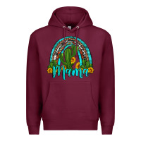 Burgundy western cactus and sunflower mama rainbow Premium Hoodie - Artiststas