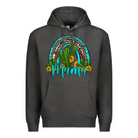 Charcoal Heather western cactus and sunflower mama rainbow Premium Hoodie - Artiststas