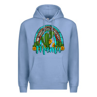 Colony Blue western cactus and sunflower mama rainbow Premium Hoodie - Artiststas