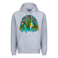 Heather Grey western cactus and sunflower mama rainbow Premium Hoodie - Artiststas
