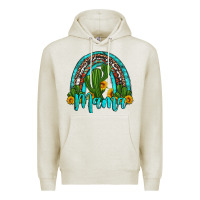 Oatmeal Heather western cactus and sunflower mama rainbow Premium Hoodie - Artiststas