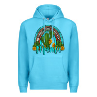 Ocean Blue western cactus and sunflower mama rainbow Premium Hoodie - Artiststas