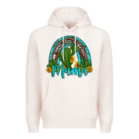 Pale Pink western cactus and sunflower mama rainbow Premium Hoodie - Artiststas
