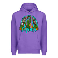 Purple western cactus and sunflower mama rainbow Premium Hoodie - Artiststas