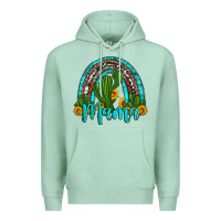 Seafoam western cactus and sunflower mama rainbow Premium Hoodie - Artiststas