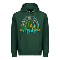 Sports Green western cactus and sunflower mama rainbow Premium Hoodie - Artiststas