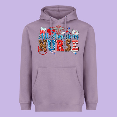 All American Nurse Heavyweight Hoodie Designed By Texasbilliewilder