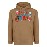 Toasted Coconut all american nurse Heavyweight Hoodie - texasbilliewilder