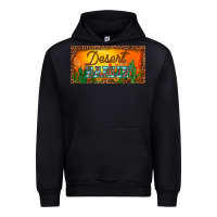 Black western desert darlin sunset cactus leopard serape   license plate tem Urban Hoodie - BarkalooDesign