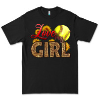 Black Love My Girl Softball Premium Tee - LillyAllenDesigns