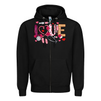 Black love nurse valentines day Zipper Hoodie - MaliasSmallBusiness