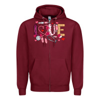 Love Nurse Valentines Day Zipper Hoodie | Teevron